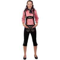 Damen Trachtenlederhose Kniebundhose schwarz