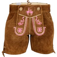 Sexy Ledershorts mittelbraun rosa