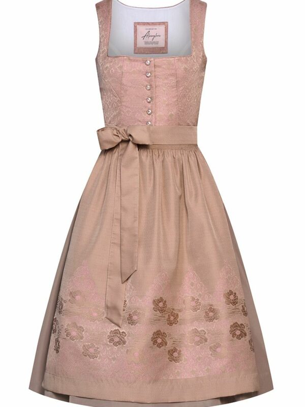 Midi Dirndl 65 cm altrosa taupe Beatrix 009900