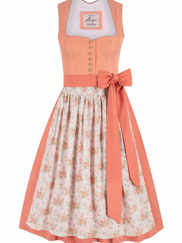 Midi Dirndl 70 cm apricot creme Samtcord Christin 017126