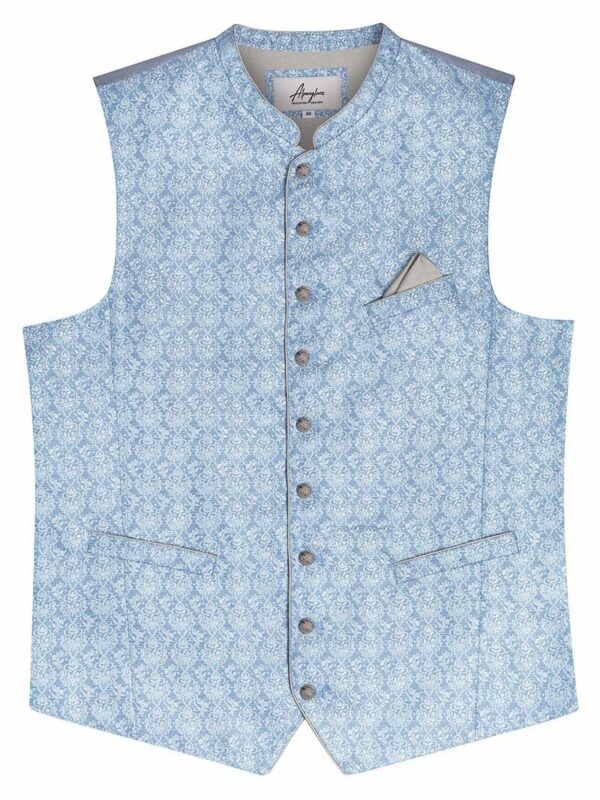 Trachtenweste hellblau gemustert Chris 014975