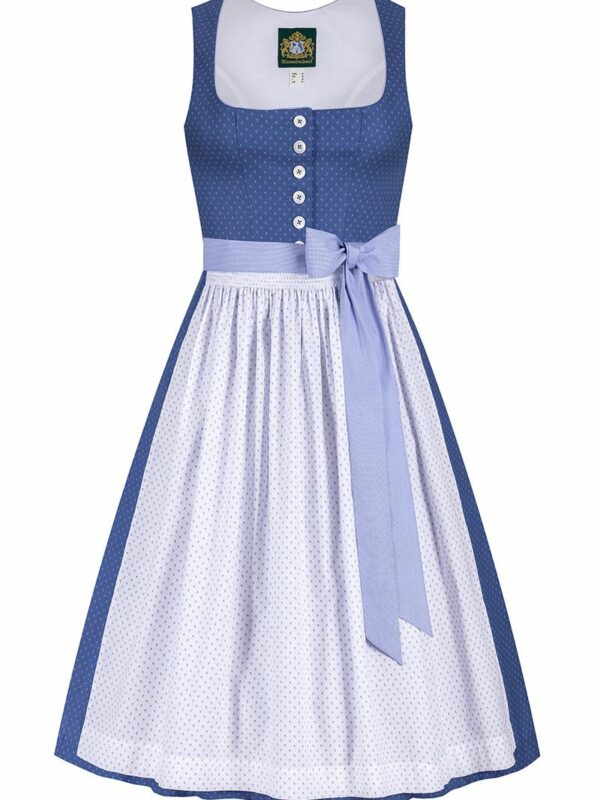 Midi Dirndl 70 cm blau weiß Pillersee 010528