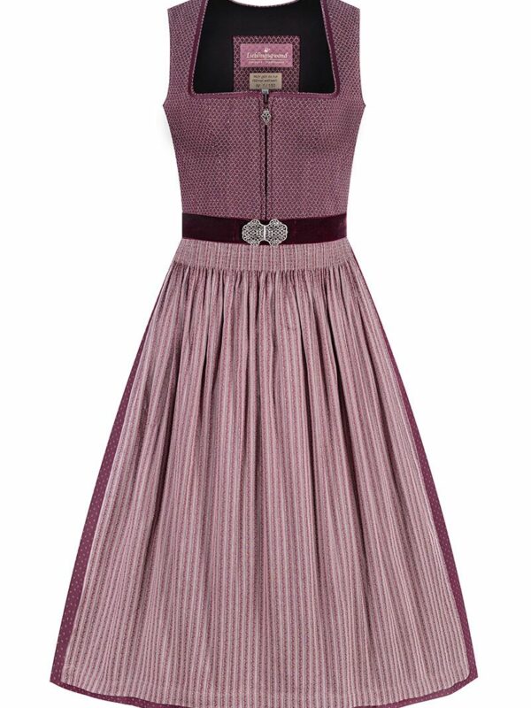 Dirndl lang 80 cm aubergine Stretch Loni 011739 - limitiert