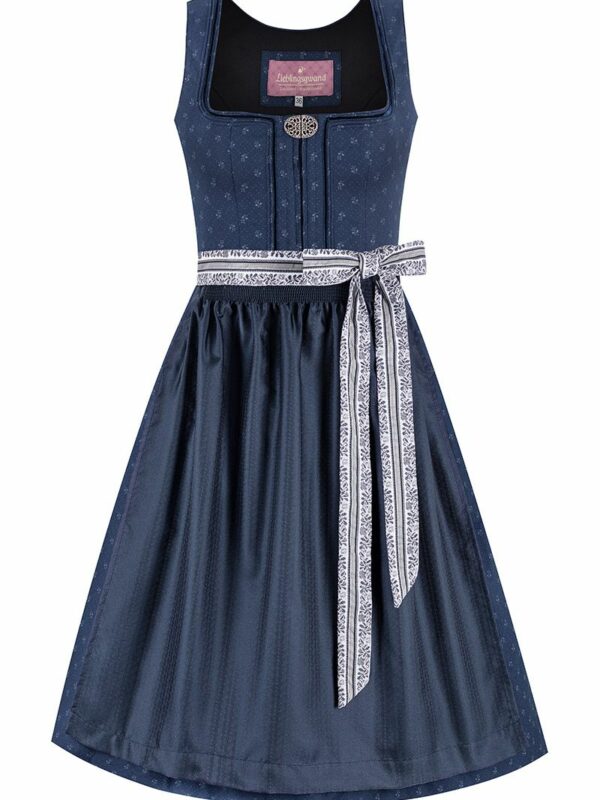 Midi Dirndl 65 cm dunkelblau weiß Alea 014664
