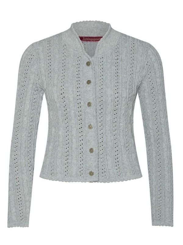 Trachten Strickjacke hellgrau Franzi 009526