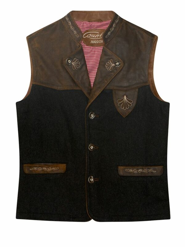 Trachtenweste braun anthrazit Leder Jonas 013182