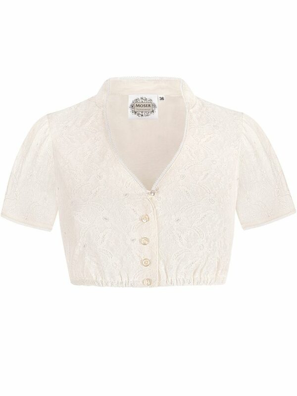 Dirndlbluse Spitze creme Stretch 011709