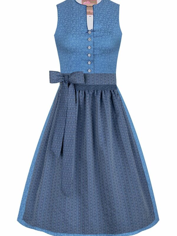Midi Dirndl 65 cm hellblau geblümt Venora 009974