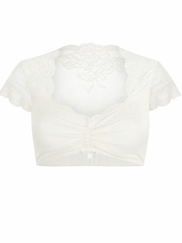 Dirndlbluse Spitze creme Stretch 012123