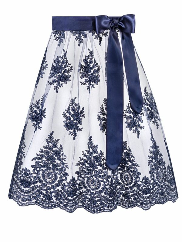 Dirndlschürze floral bestickt mit Perlen (70 cm)