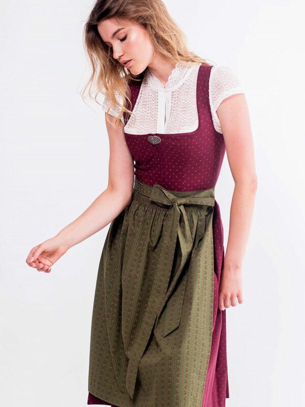 Midi Dirndl 65 cm beere oliv Frieda 016555