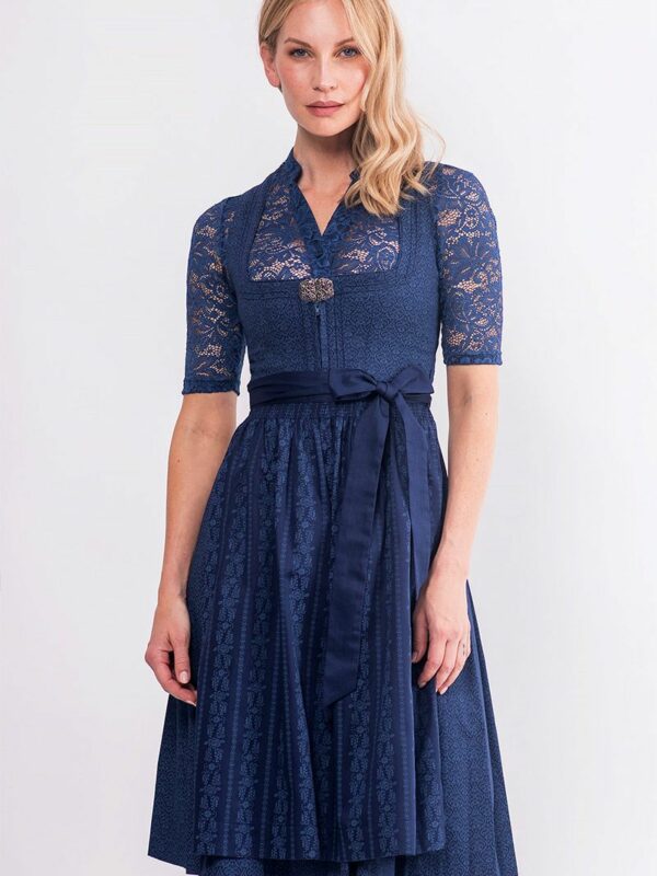 Midi Dirndl 65 cm dunkelblau Amalia 015427
