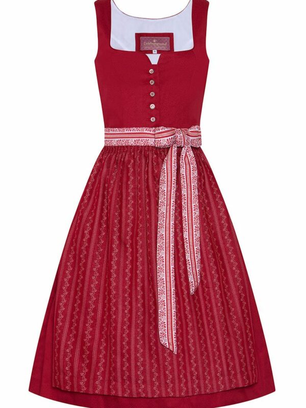 Midi Dirndl 65 cm rot weiß Odilia 014660