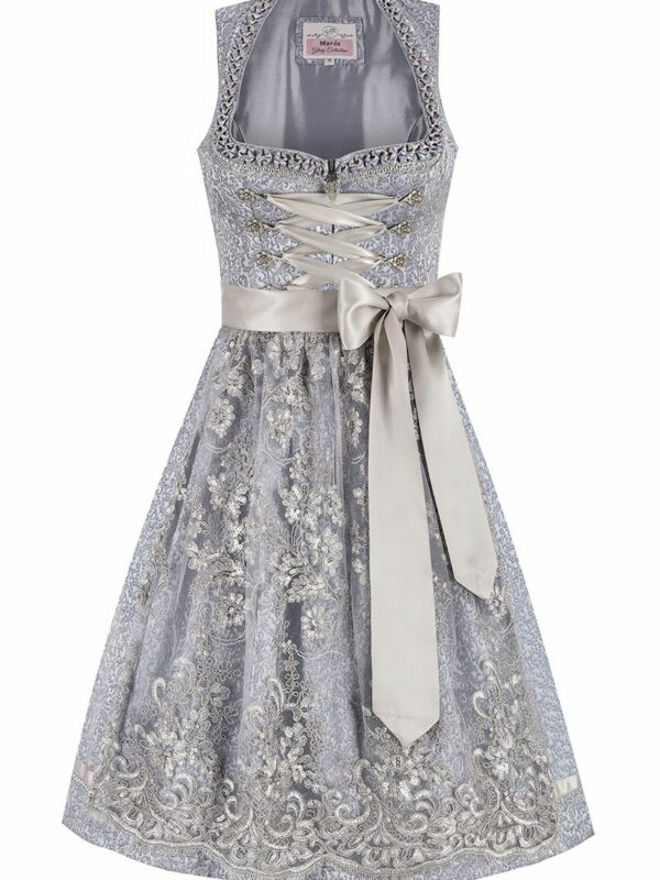 Midi Dirndl 65 cm silber grau Taina 012088