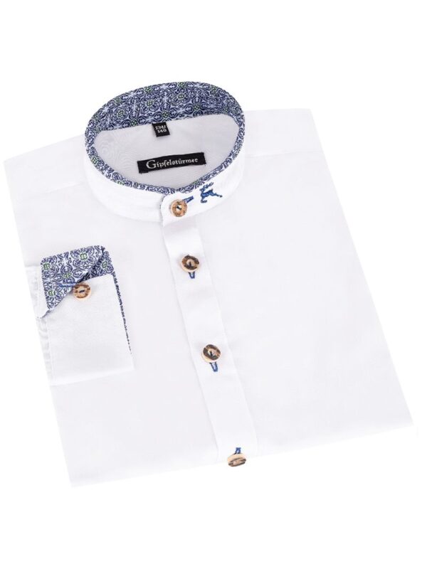 Kinder Trachtenhemd langarm weiß blau Maxi 014299 ~ 92