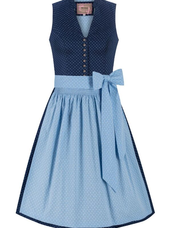 Mini Dirndl 60 cm dunkelblau hellblau Valentina 014423 ~ 36