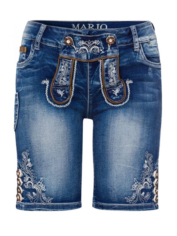 Damen Trachtenjeans kurz blau Stretch Franziska 005131 ~ 32