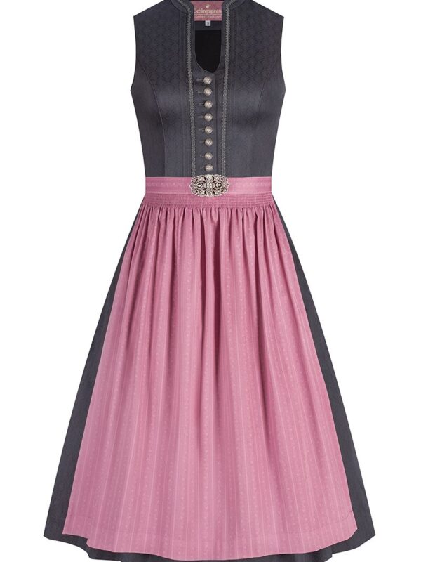 Midi Dirndl 65 cm grau altrosa Lena 010367 ~ 30