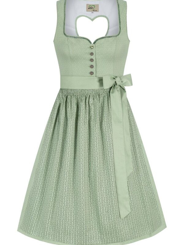 Midi Dirndl 65 cm salbei gemustert Antonia 014656 ~ 36