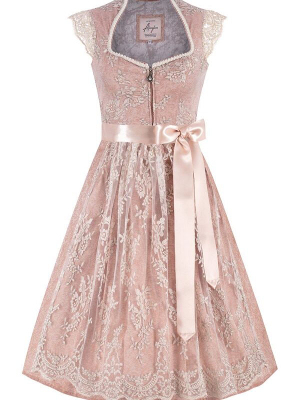 Midi Dirndl 70 cm altrosa creme Astrid 015867 ~ 36