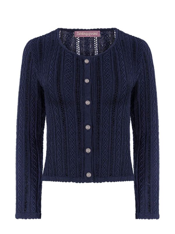 Trachten Strickjacke dunkelblau Lisa 015297 ~ 32