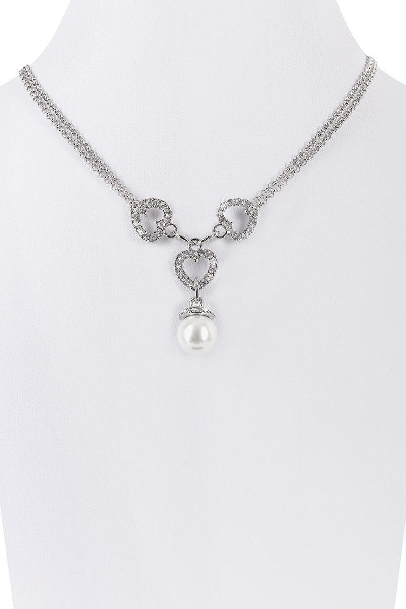 Collier mit Herzen und Perle