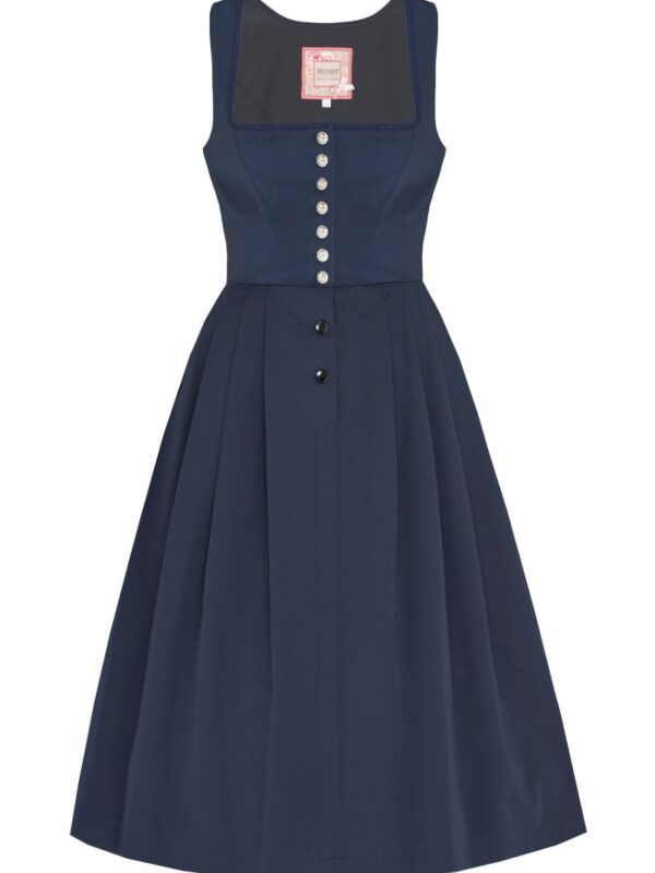 Midi Dirndl 70cm Gastro dunkelblau Stretch Babette 006872 ~ 36