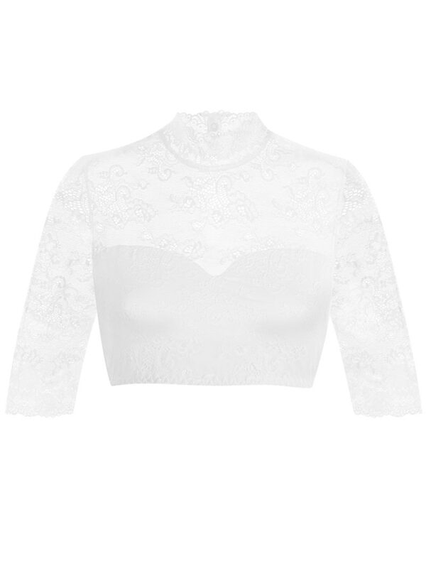 Dirndlbluse Spitze weiß Stretch Aileen 012890 ~ 34