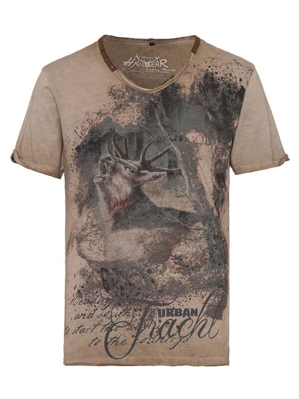 Trachtenshirt kurzarm hellbraun 'Urban Tracht' Bryce 003792 ~ S