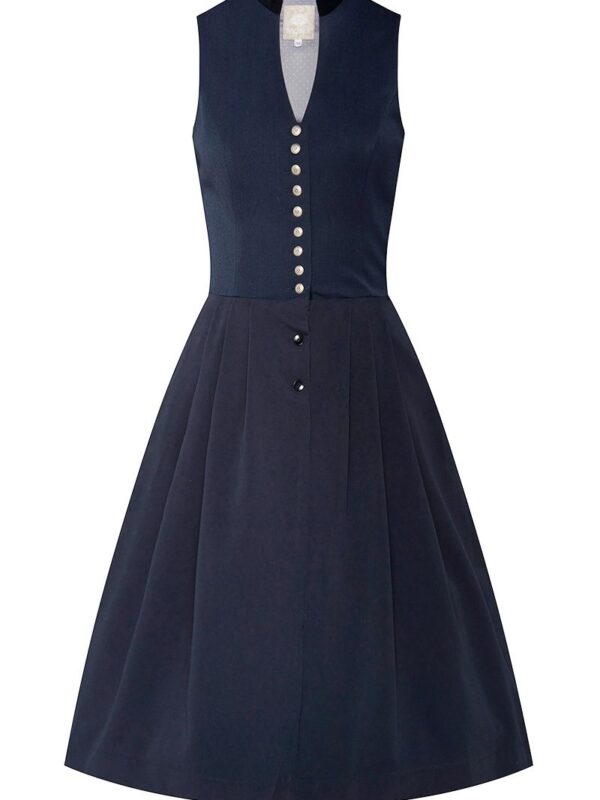 Midi Dirndl 65 cm Gastro dunkelblau Viona 006946 ~ 32