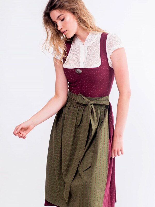 Midi Dirndl 65 cm beere oliv Frieda 016555 ~ 38