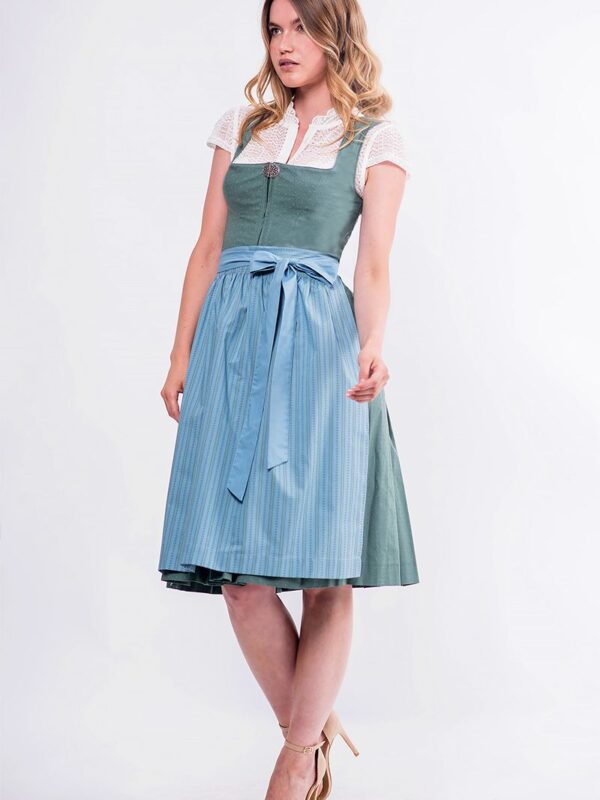 Midi Dirndl 65 cm salbei hellblau Frieda 016550 ~ 40