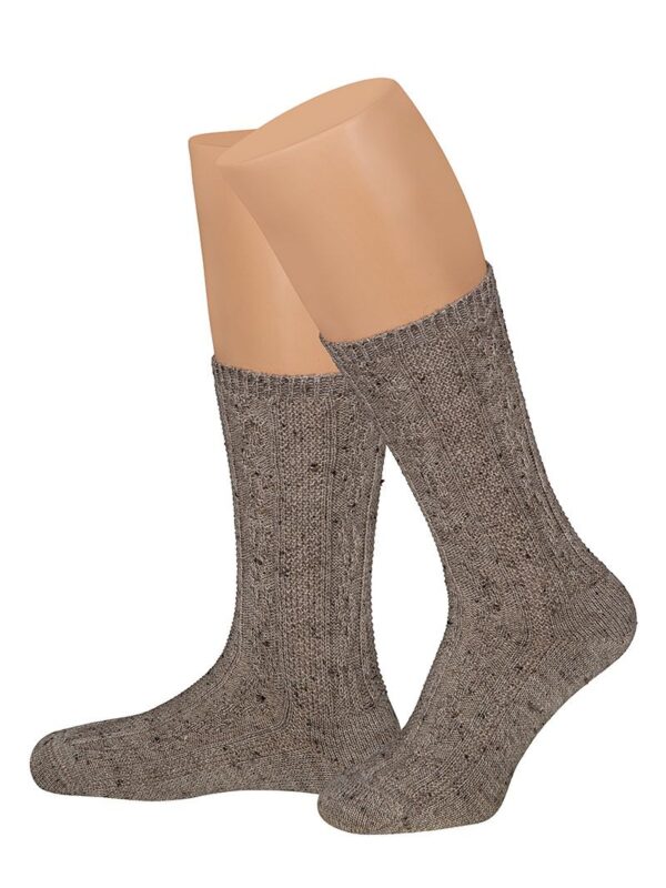 Trachtensocken kurz braun meliert Merinowolle Hubert 100271 ~ 40-41
