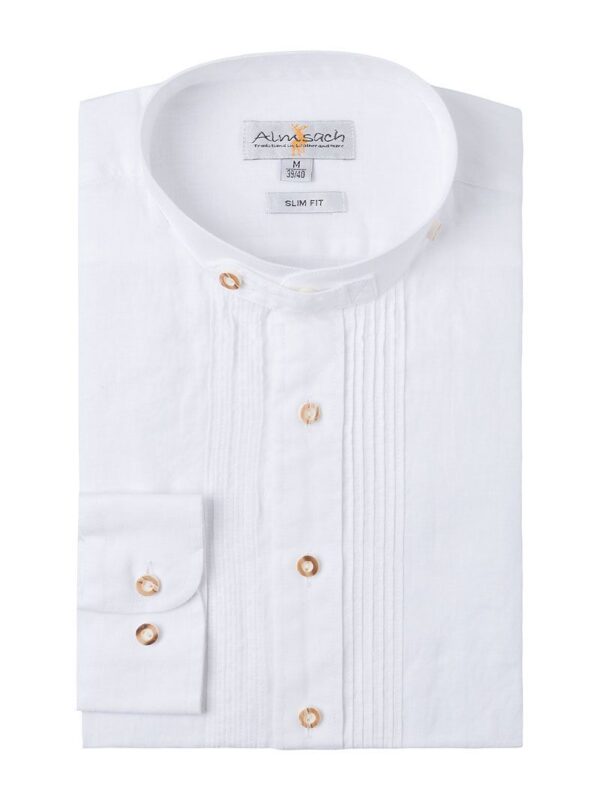 Trachtenhemd langarm weiß slimfit 002509 ~ 37-38