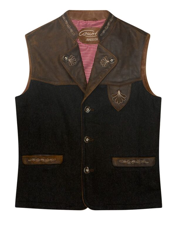 Trachtenweste braun anthrazit Leder Jonas 013182 ~ 46