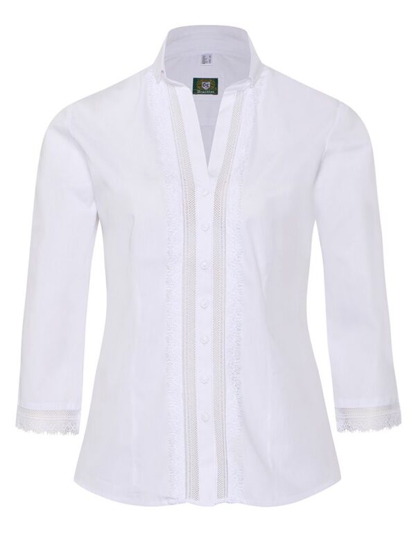 Trachtenbluse weiß mit Spitze 006141 ~ 32