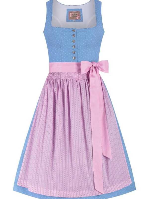 Midi Dirndl 65 cm hellblau rosa Lisa 014673 ~ 42