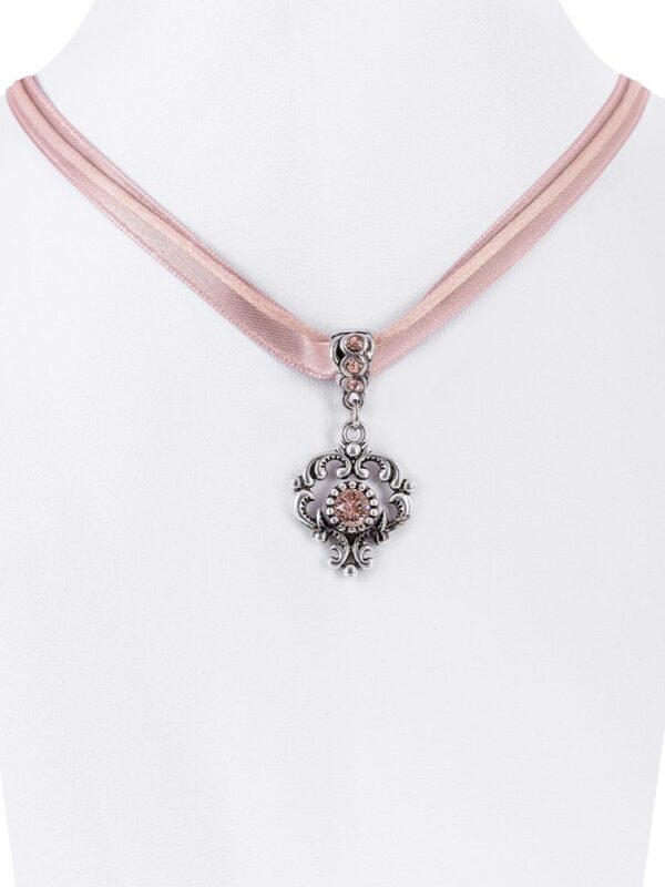 Collier mit Strass-Anhänger ~ altrosa