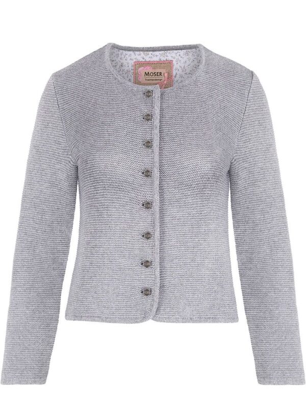 Trachten Strickjacke hellgrau Franziska 014422 ~ 30