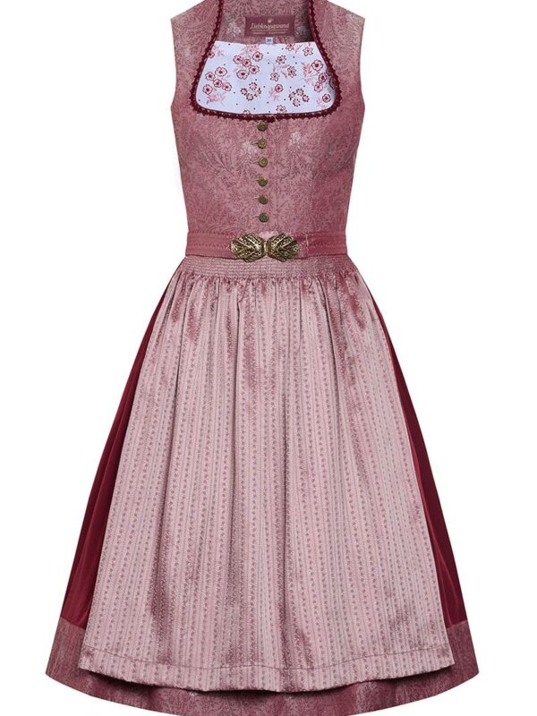 Midi Dirndl 65 cm altrosa gemustert Mila 010042 ~ 36
