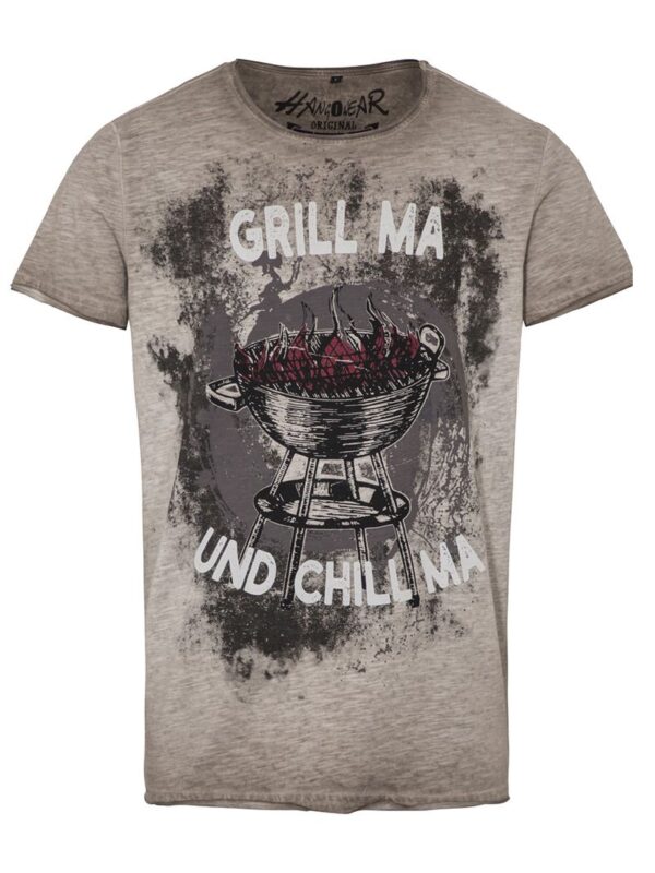 Trachtenshirt taupe Grill ma und Chill ma 012940 ~ M