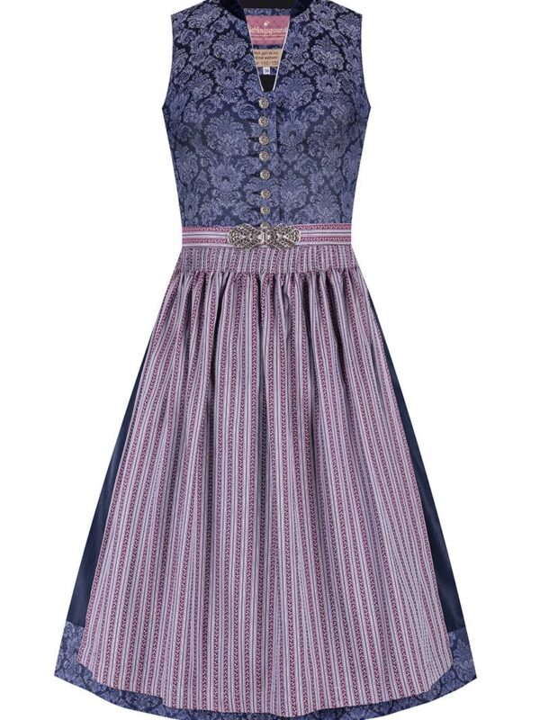 Midi Dirndl 65 cm blau beere Magda 010052 - limitiert ~ 32
