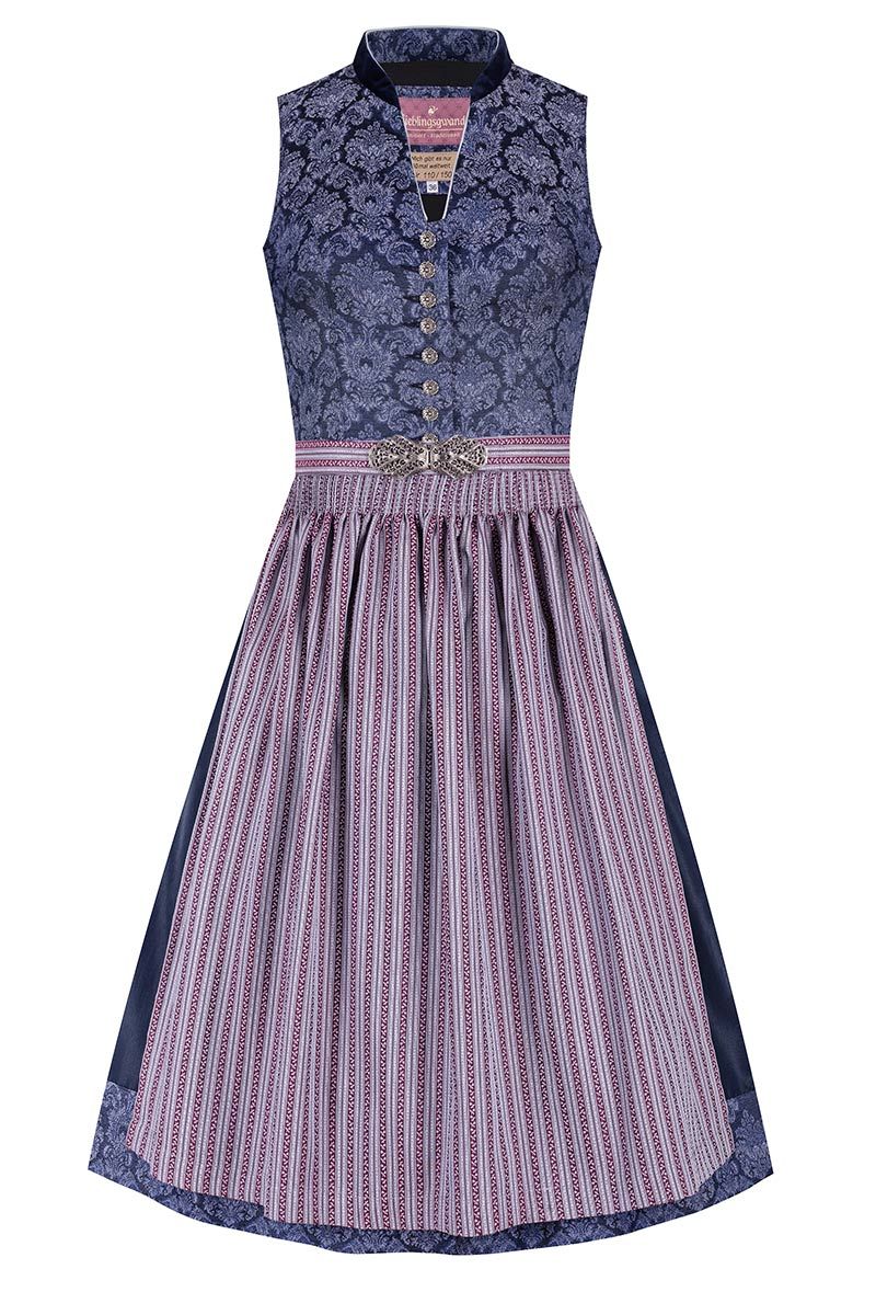 Midi Dirndl 65 cm blau beere Magda 010052 - limitiert ~ 32