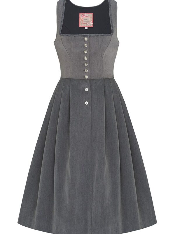 Midi Dirndl 70cm Gastro grau Stretch Babette 006871 ~ 34