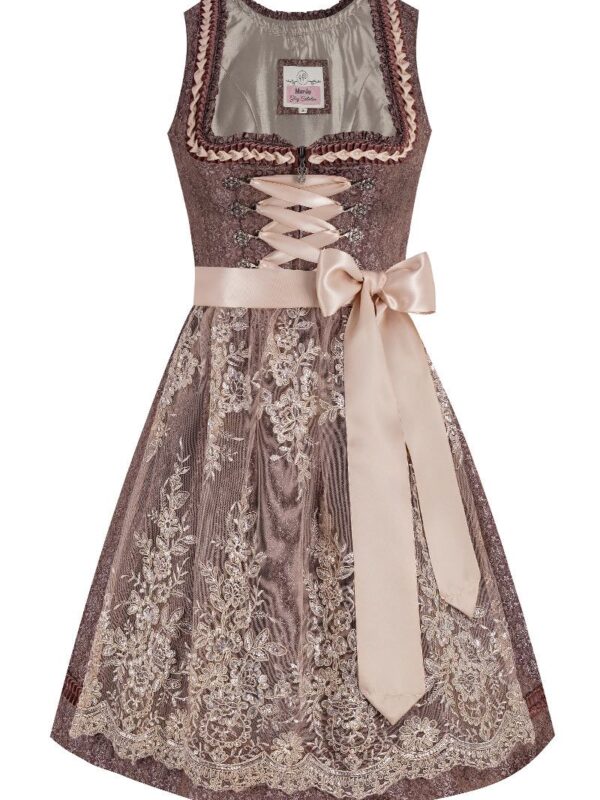 Mini Dirndl 60 cm aubergine taupe Aline 012914 ~ 36