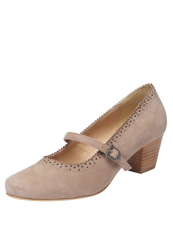 Pumps taupe mit Riemchen 005399 ~ 36