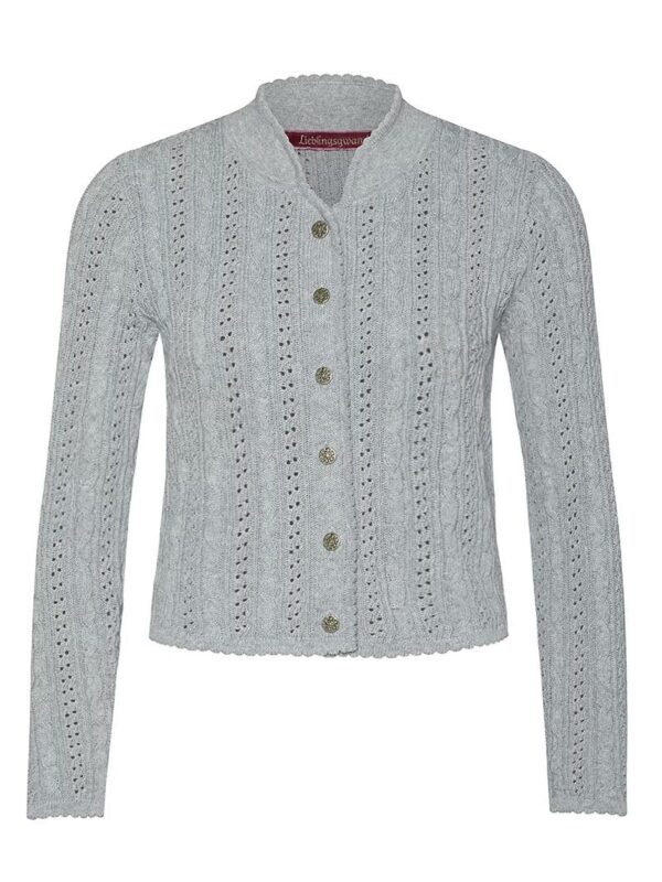 Trachten Strickjacke hellgrau Franzi 009526 ~ 30