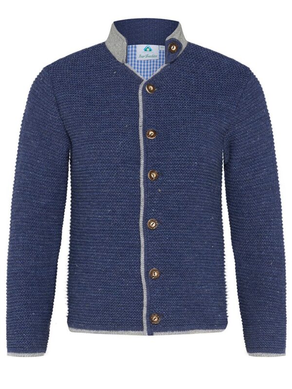 Kinder Strickjacke blau meliert grau 005103 ~ 86