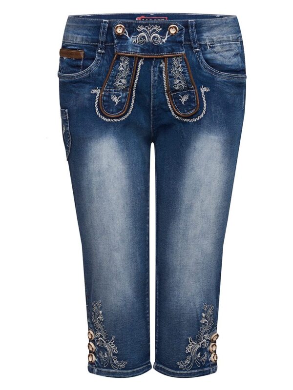 Damen Trachtenhose kniebund blau Stretch Franziska 007740 ~ 32