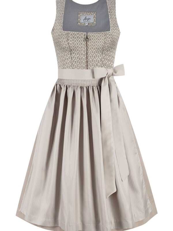 Midi Dirndl 70 cm grau taupe Rebecca 015870 ~ 38